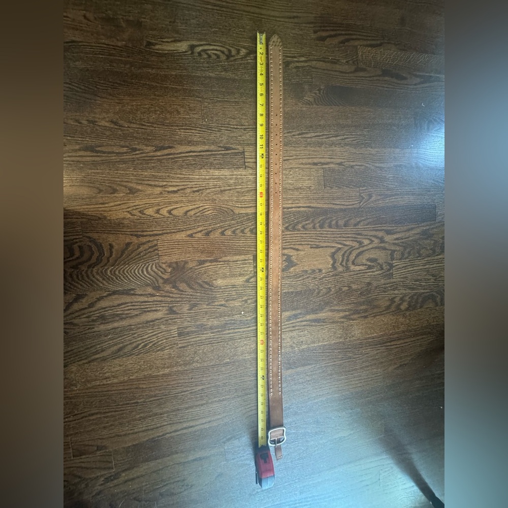 We The Free Brown Leather Belt with Brass Accents - Picture 5 of 6